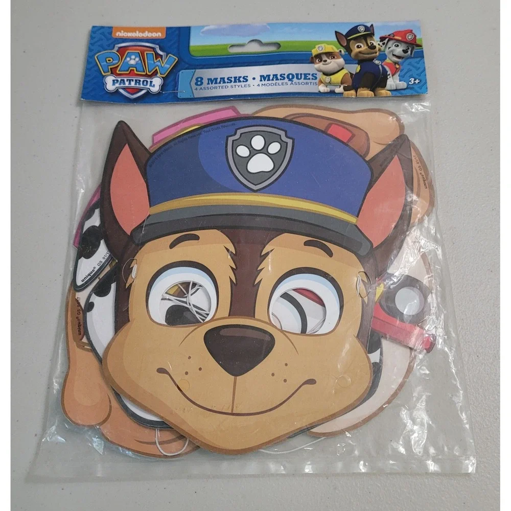 Paw Patrol Party Masks Kids 8 Pack Multicolor New Assorted Styles 48431